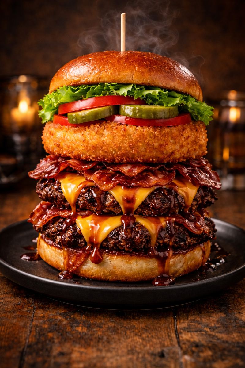 Double Bacon BBQ Smash Rodeo