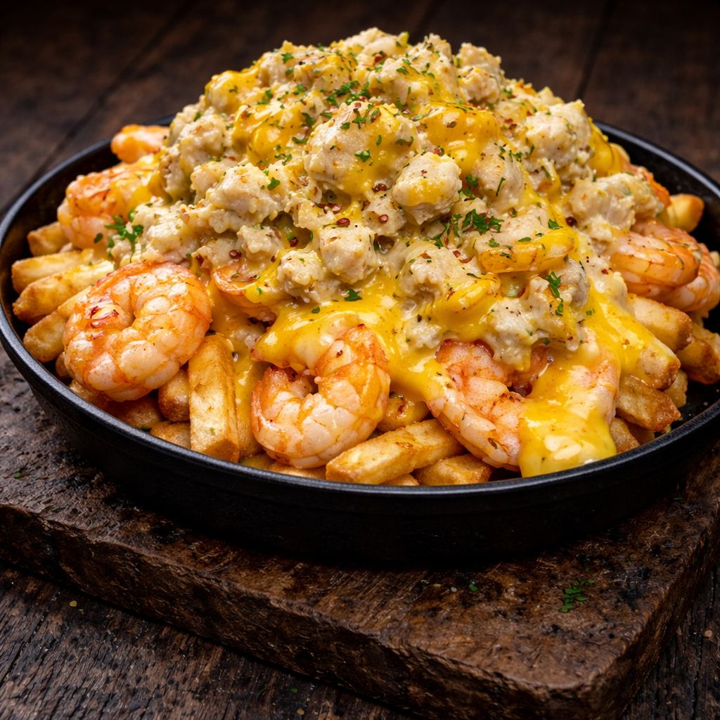 Lemon Garlic Crab & Shrimp Fries