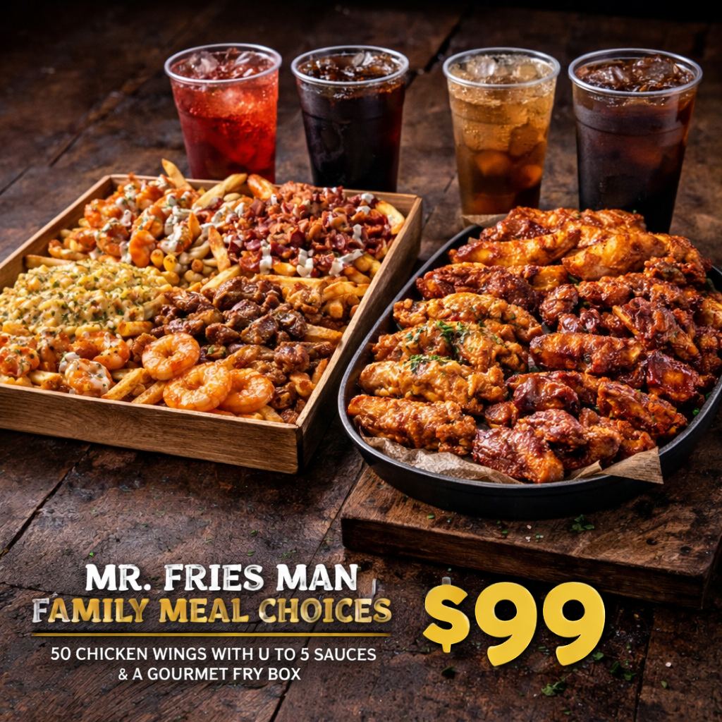 Family Feast 50 Wings + Gourmet Fry Box